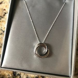 Sterling Silver Twisted Circle Necklace